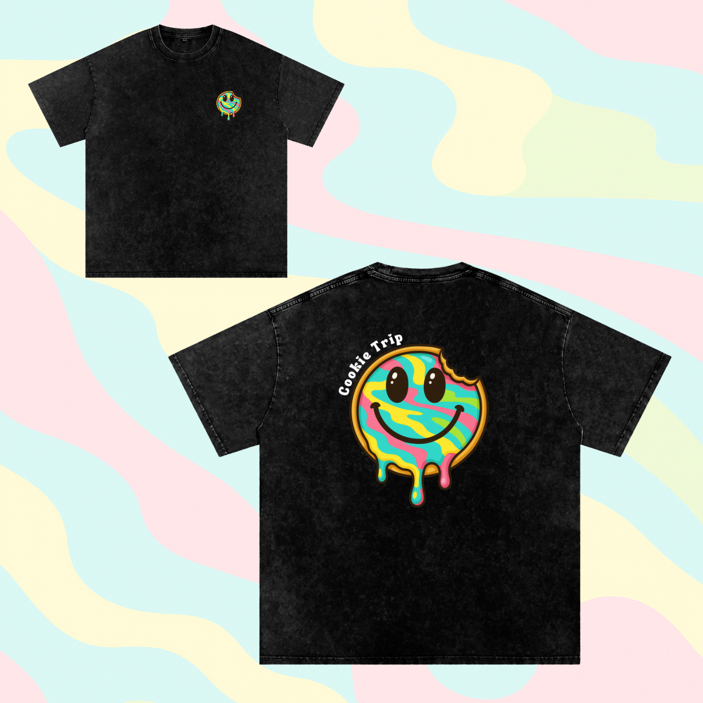 Cookie Trip Vintage Washed Oversized Tee