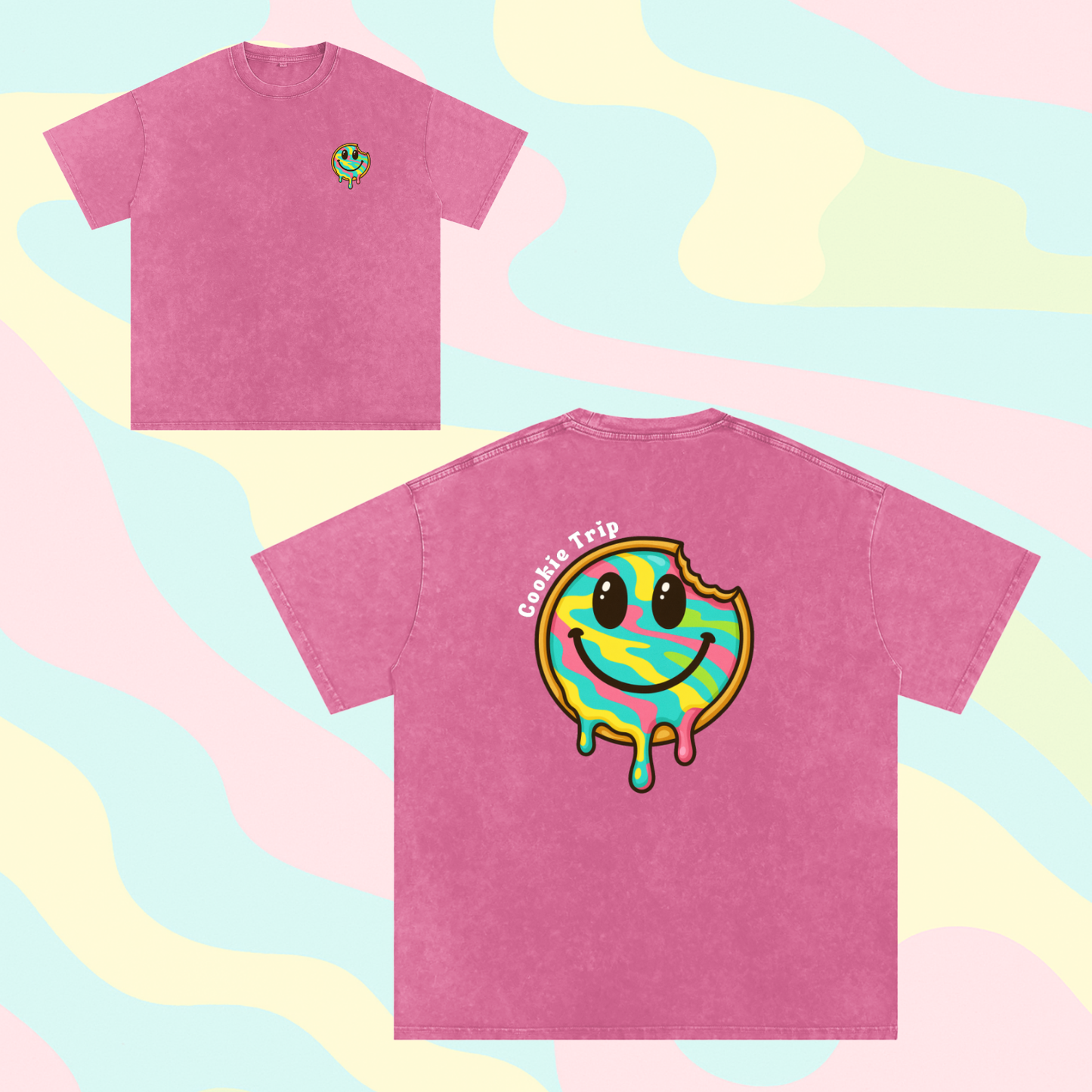 Cookie Trip Vintage Washed Oversized Tee