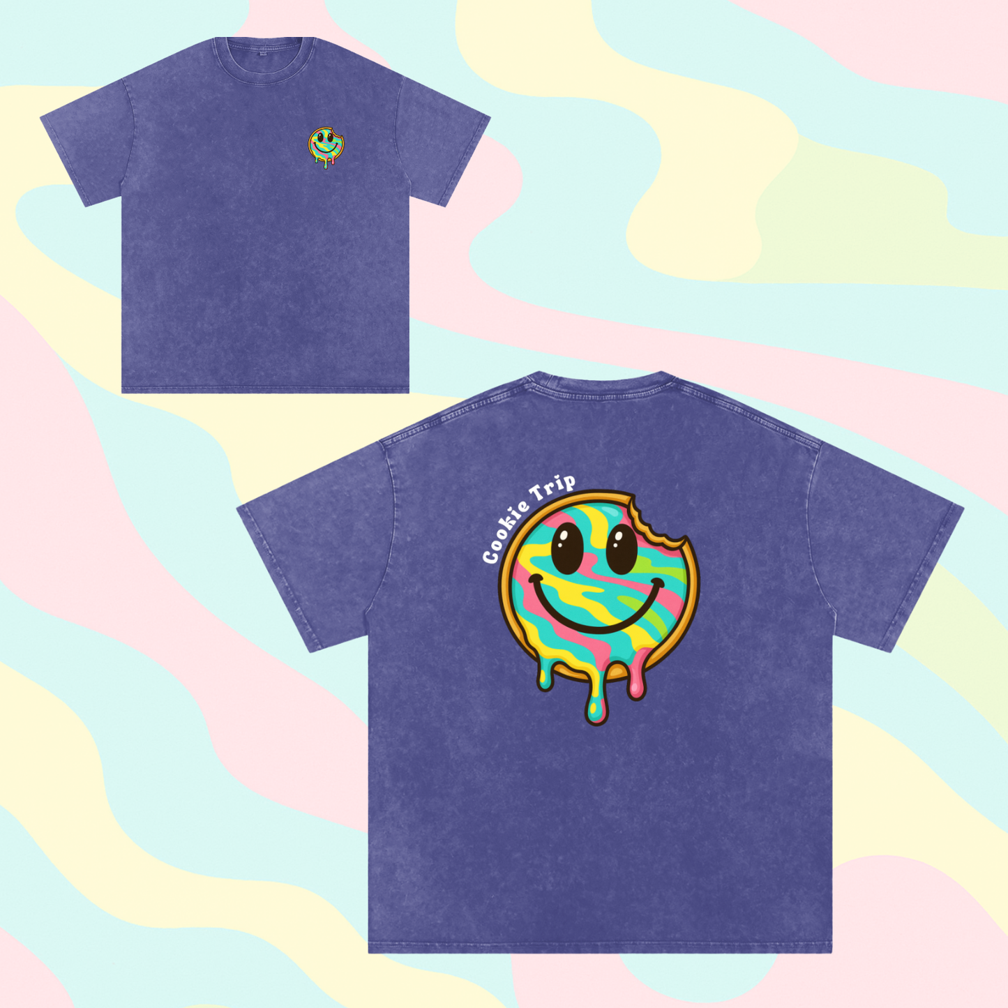 Cookie Trip Vintage Washed Oversized Tee
