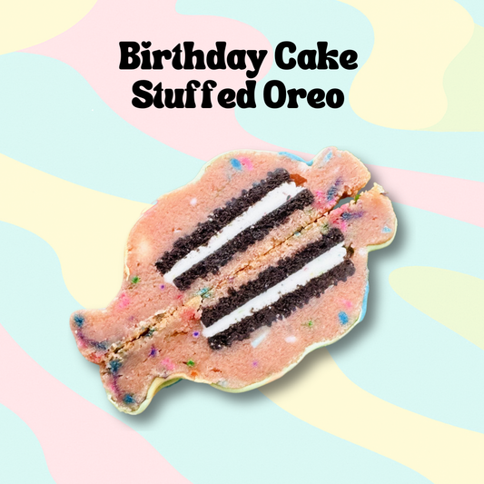 Birthday Cake Stuffed Oreo Cookie
