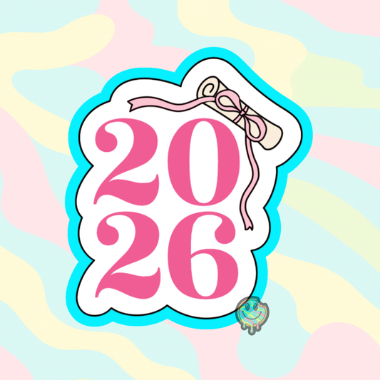 Graduation 2026 Bow Plaque Cookie Cutter